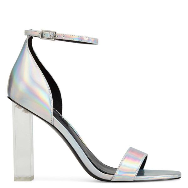Nine West Zariah Ankle Strap Silver Heeled Sandals | South Africa 61M54-8S43